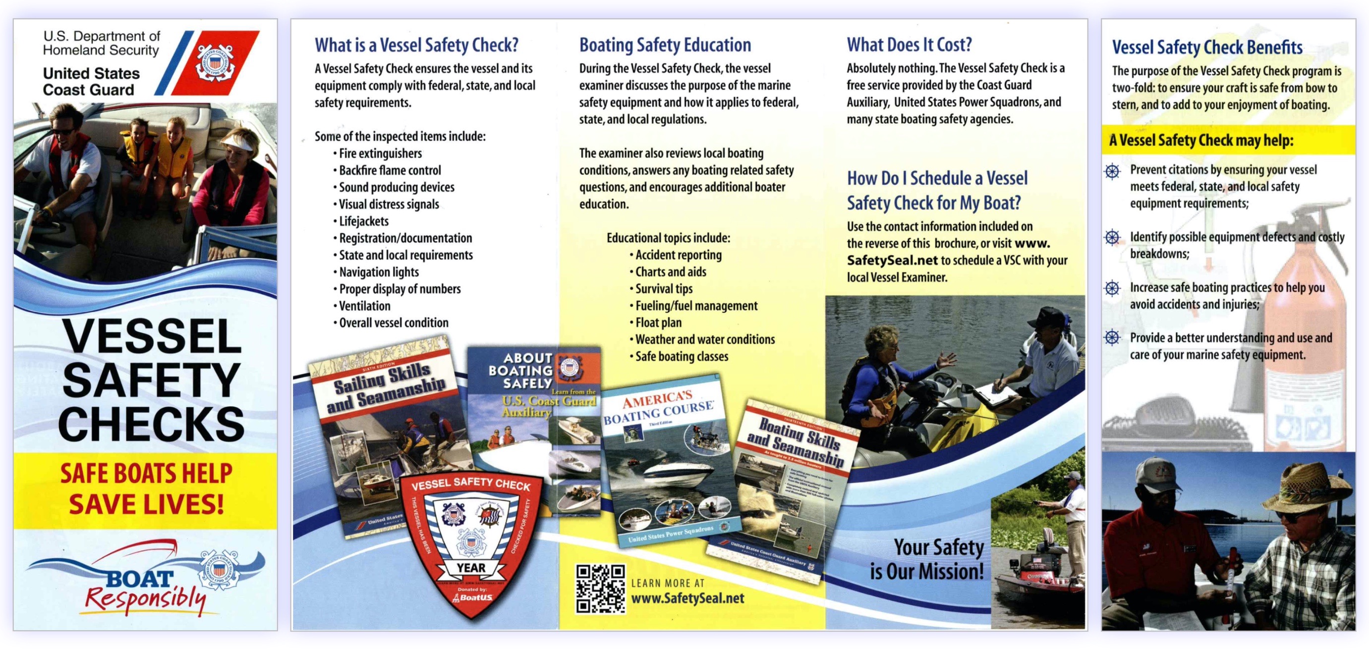 Pictured is the Vessel Safety Check brochure describing the program.
