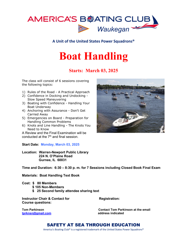 Boat Handling Course 3325